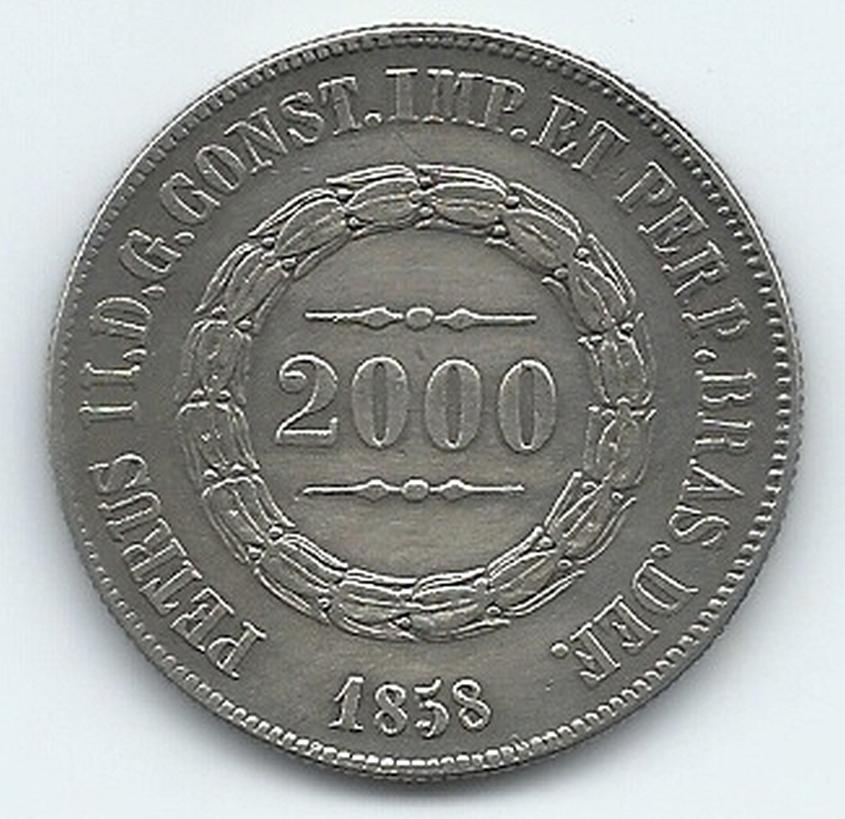 Moeda De Prata Brasil 2000 R is 1858 Muito Bem Conser