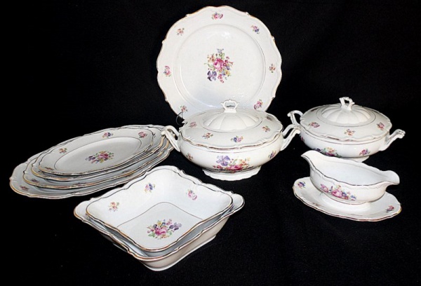 Pratos de Bolo em Porcelana Borda em Ouro e Floral 1960 - Persa