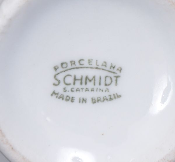 Jogo De Chá Antigo Da Porcelana Schmidt,decoração Em Dourado