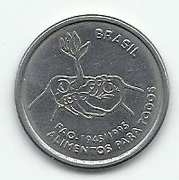 Moeda de aço Brasil, 10 centavos 1995 FAO Moeda de aço Brasil, 10 centavos 1995 FAO