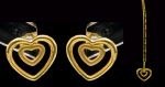 Cordão com pingente e par de broncos (corações) em ouro 18 kts, medida 44 cm - PT 5.1 grs