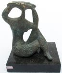 Sônia Ebling, "Ondas", escultura muito rara em bronze cinzelado e polido.Peça Assinada. 26 cm alt
