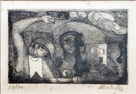 Babinsky Macief - "Figuras" gravura em metal de tiragem 39/100. Pintor e desenhista de Varsóvia, Polônia que veio para o Brasil em 1953. Obra mede 13 x 17 cm.
